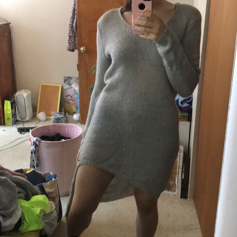 A-symmetrical sweater dress